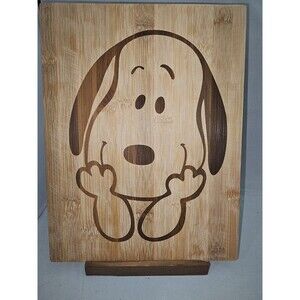 Handmade Wooden Bamboo Double sided peanuts snoopy cute  Cutting Board